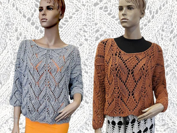 Strickanleitung Lochmuster Pullover Chloe