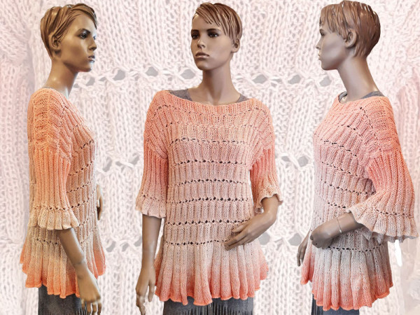 Strickanleitung Rüschen Pullover Fabiola